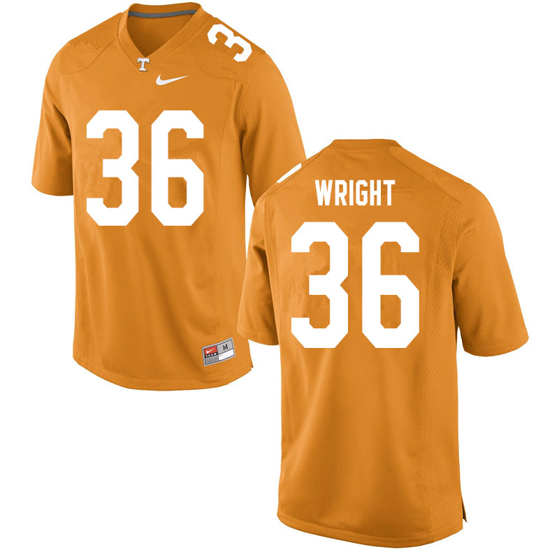 Men #36 William Wright Tennessee Volunteers College Football Jerseys Sale-Orange